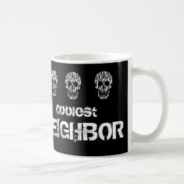 Coolste Nachbarschwarzweiss-Schädel-Geschenk-Idee Kaffeetasse