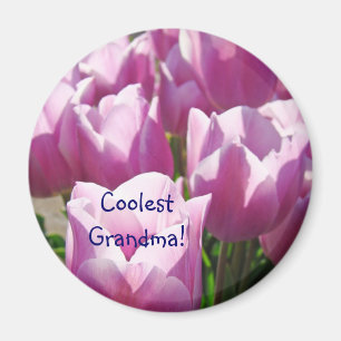 Coolste Oma! Magnete Helle Purpur Tulpen Magnet