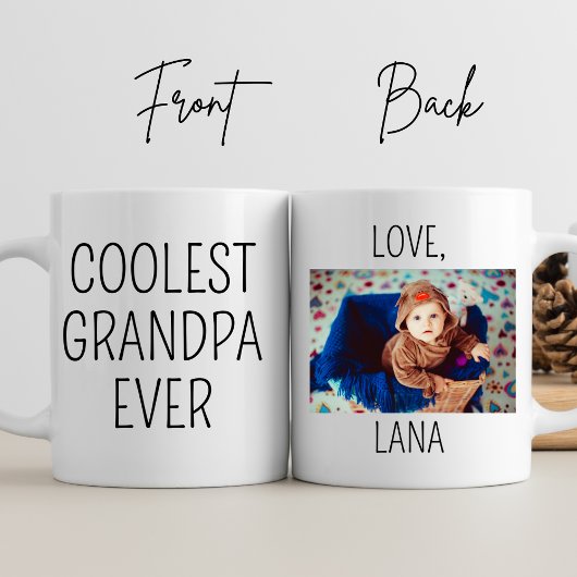 Coolste Opa je Custom Picture Papa Geburtstag Tasse