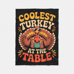 Coolste Truthahn am Tisch Lustiger Thanksgiving-Ou Fleecedecke