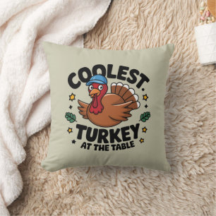 Coolste Truthahn am Tisch Thanksgiving-Dinner Kissen