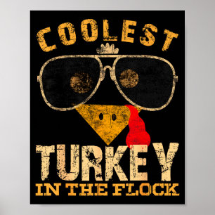 Coolste Truthahn in Herde Thanksgiving Lustiger Tr Poster