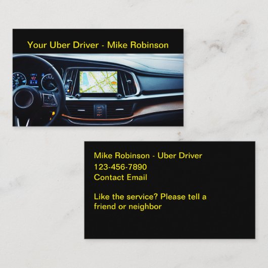 Coolste Uber Ride Hailing Business Cards Visitenkarte (Vorne/Hinten)