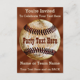 Coolste Vintage Baseball-Einladungen, IHRER TEXT Einladung