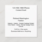 Coolste Visitenkarten für das Malen Quadratische Visitenkarte (Rückseite)