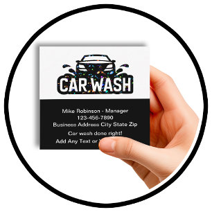 Coolste Wash Bubbles Car Business Cards Quadratische Visitenkarte