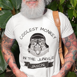 Coolster Affe im Dschungel Retro Custom T-Shirt