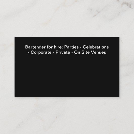 Coolster Barkeeper - Moderne Visitenkarten Visitenkarte (Rückseite)