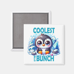 Coolster Bunch Pun Niedlicher Pinguin-Cartoon Magnet