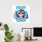 Coolster Bunch Pun Niedlicher Pinguin-Cartoon Poster (Heimbüro)