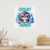 Coolster Bunch Pun Niedlicher Pinguin-Cartoon Poster (Küche)
