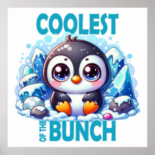Coolster Bunch Pun Niedlicher Pinguin-Cartoon Poster