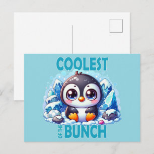Coolster Bunch Pun Niedlicher Pinguin-Cartoon Postkarte