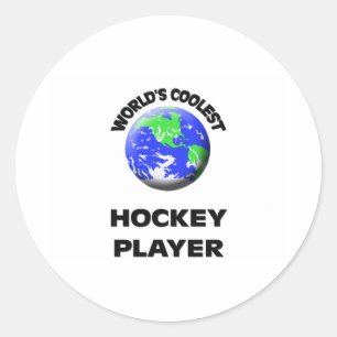 Coolster das Hockey-Spieler der Welt Runder Aufkleber