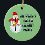 Coolster Klarinettenspieler Snowman Keramik Ornament<br><div class="desc">Ein humorvoller Holzblastee für Klarinettisten, Schulmusiklehrer und Holzblasstudenten in Konzerten und Marching-Band.</div>