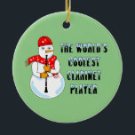 Coolster Klarinettenspieler Snowman Keramik Ornament<br><div class="desc">Ein humorvoller Holzblastee für Klarinettisten,  Schulmusiklehrer und Holzblasstudenten in Konzerten und Marching-Band.</div>