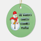 Coolster Klarinettenspieler Snowman Keramik Ornament (Links)