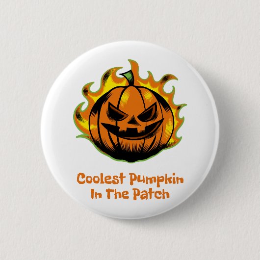 Coolster Kürbis im Patch Lustiger Halloween-Mann Button (Vorderseite)