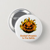 Coolster Kürbis im Patch Lustiger Halloween-Mann Button (Vorne & Hinten)