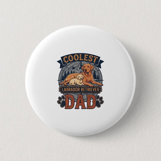Coolster Labrador Retriever-Vater-Hund-Berg-Pfote Button (Vorderseite)