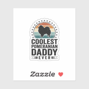 Coolster Pomeranian Papa Vintage Hund Papa Shirt_1 Aufkleber