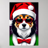 Coolster Santa Dog in der Stadt | Art der AI Poster (Vorne)