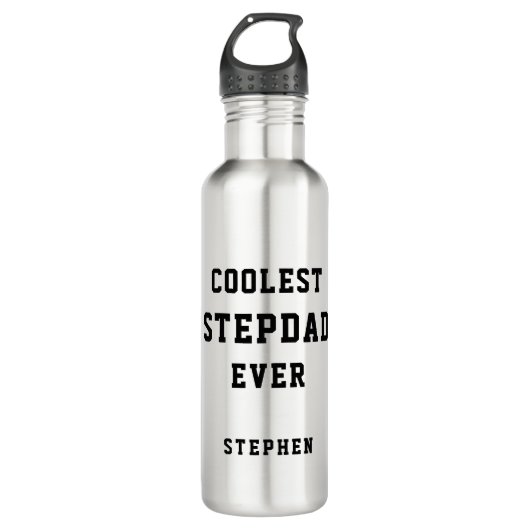 Coolster Stepdad je Typografie Personalisierter Va Edelstahlflasche (Vorderseite)