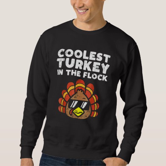 Coolster Truthahn Schwarm Süß Thanksgiving Kinder Sweatshirt (Vorderseite)