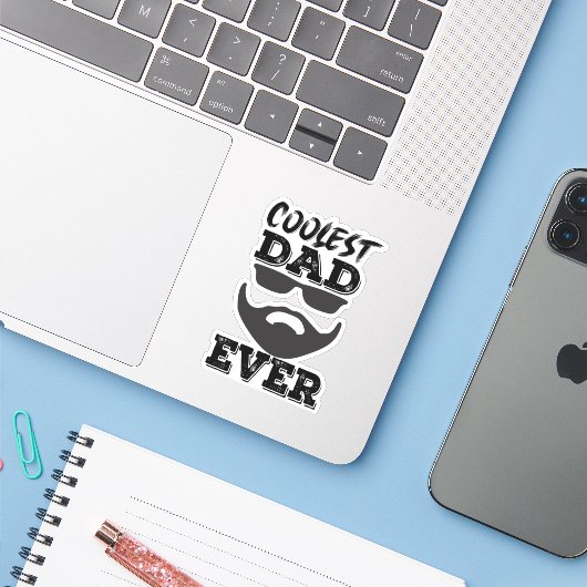 COOLSTER VATER JE AUFKLEBER (Laptop mit iPhone)