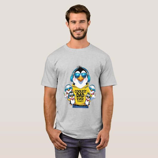 Coolster Vater je - Pinguin T - Shirt (Vorne ganz)