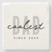 Coolster Vater seit 20XX Moderne, einfache Preppy Steinuntersetzer (Vorderseite)