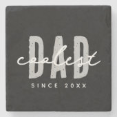 Coolster Vater seit 20XX Moderne, einfache Preppy Steinuntersetzer (Vorderseite)