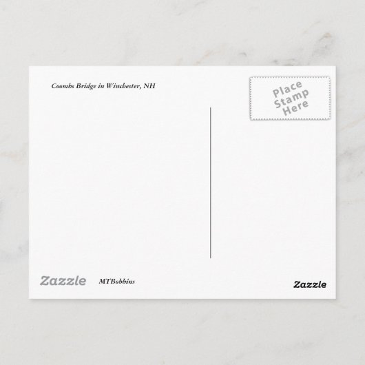 Coombs Covered Bridge Zwischen Bäumen Postkarte (Rückseite)