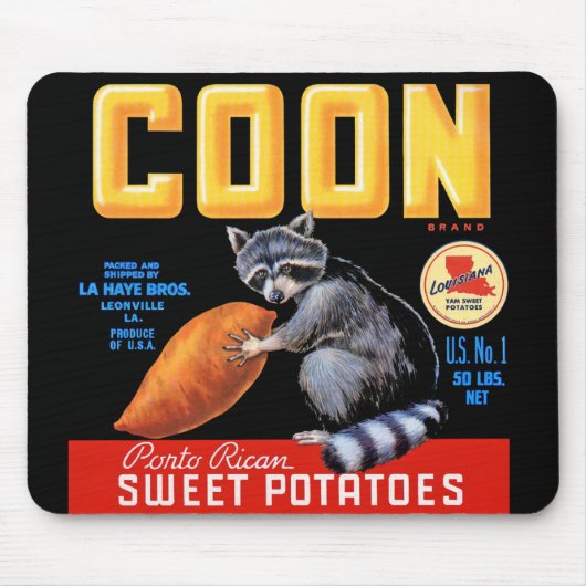 Coon Brand Süßkartoffeln Mousepad (Vorne)