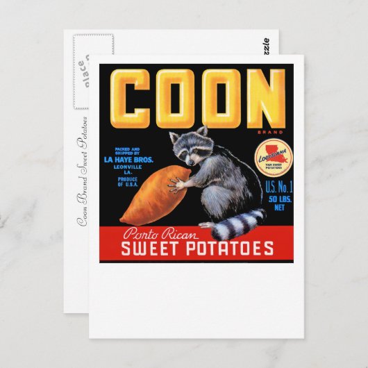Coon Brand Süßkartoffeln Postkarte (Vorne/Hinten)