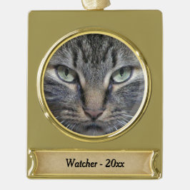 Coon Cam Eyes Gold Name und Jahr Banner-Ornament Gold