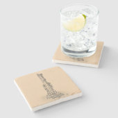 Coon Dog Marker Marmor Stone Untersetzer (Seitenansicht)