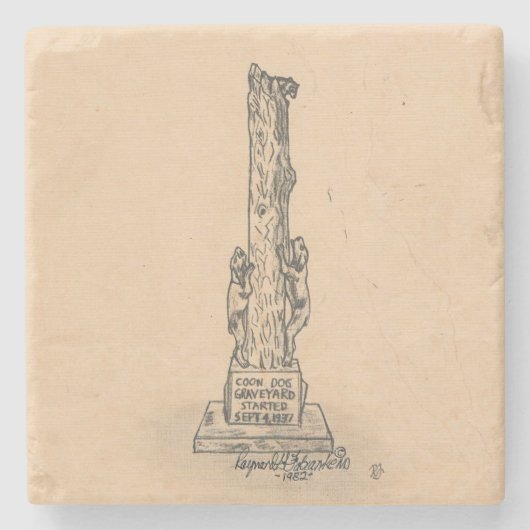 Coon Dog Marker Marmor Stone Untersetzer (Vorderseite)