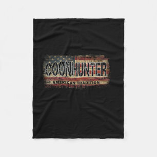 Coon Hunter American Flag Vintag Style Coon Hunti Fleecedecke
