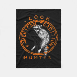 Coon Hunter American Patriotic Raccoon Jagd Tri Fleecedecke