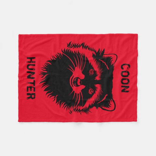 Coon Hunter mit Raccoon Fleecedecke (Vorderseite (Horizontal))