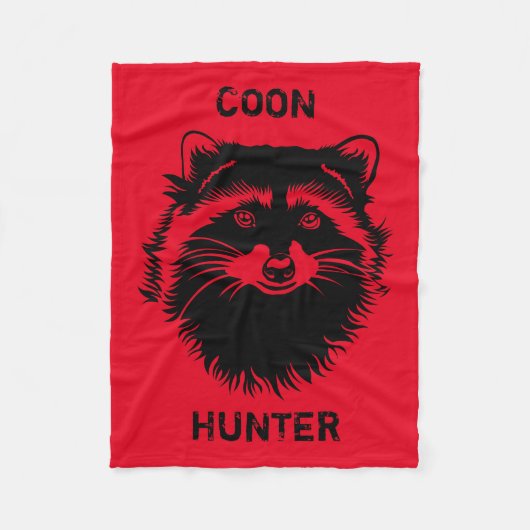 Coon Hunter mit Raccoon Fleecedecke (Vorderseite)