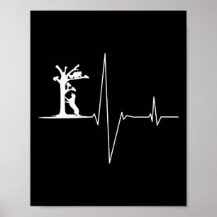 Coon Hunting Hunde Coonhound Heartbeat Poster