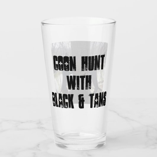 Coon-Jagd mit Black & Tans Glass Tumbler (Rückseite)