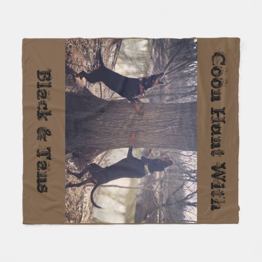 Coon-Jagd mit schwarzen und schwarzen Tans Fleecedecke (Vorderseite (Horizontal))