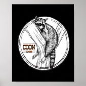 Coon Jagen Night Life Raccoon Jäger Poster (Vorne)