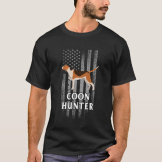Coon Jäger Usa Flagge Vinatage Raccoon Jagdgea T-Shirt