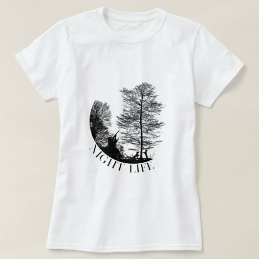 Coon Junting Night Life - Raccoon Hunter Hund Hund T-Shirt (Design vorne)