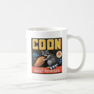 Coon "Porto Rican" Süßkartoffeln Vintage Etikett Kaffeetasse