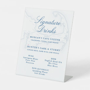 Coonamessett Inn Hochzeits-Signature-Drinks Sockelschild